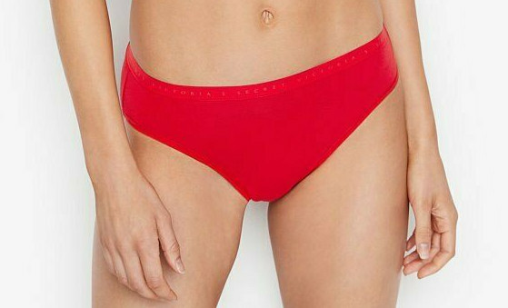 M XL Red Lipstick Stretch Cotton Victorias Secret High-Leg Waist Brief Panty