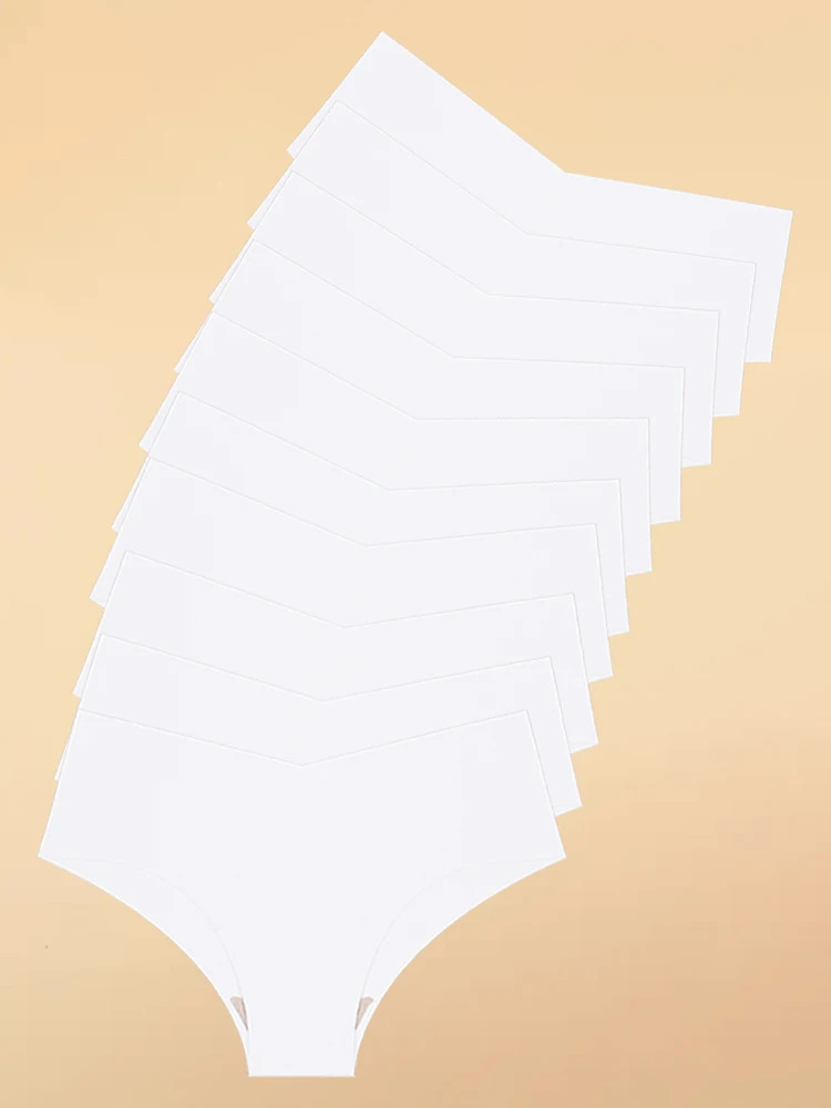 Seamless Panties Low Waist Solid Briefs Smooth Lightweight Comfortable Fit 10PCS