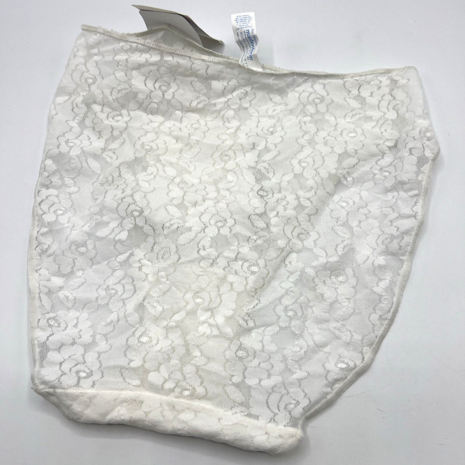 Maidenform Hi Cut Lace Panty White Underwear Womens Small 5 Sheer NWT #40575