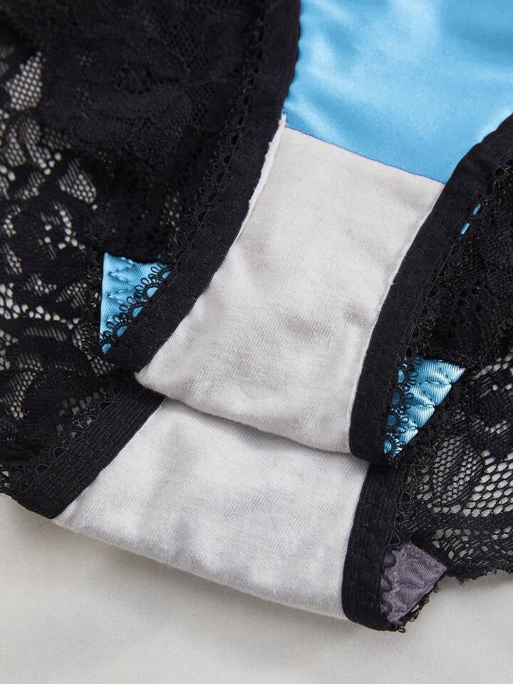 2pr Glossy Smooth Butter 2nd Skin Satin & Lace Bikini Panties Knickers XL NEW