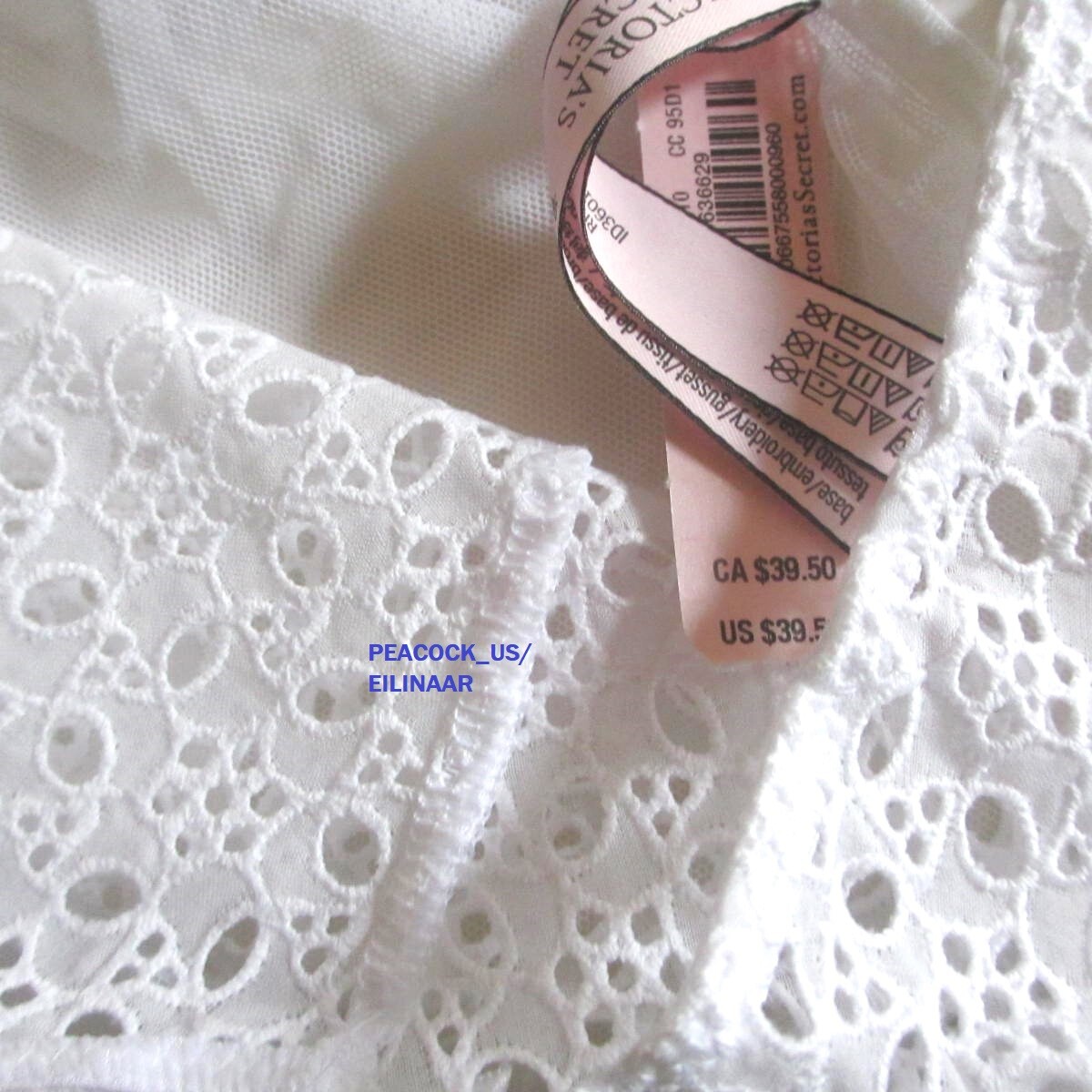 VICTORIA SECRET Dream Angels Eyelet Lace Brazilian panty S M L XL Snow White $39