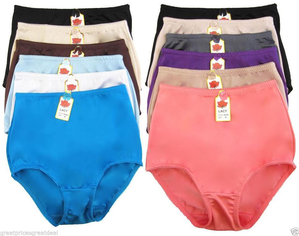 Women’s 6 Pack High Waist Cool Brief Underwear Girdle Panties S-5XL #99348A