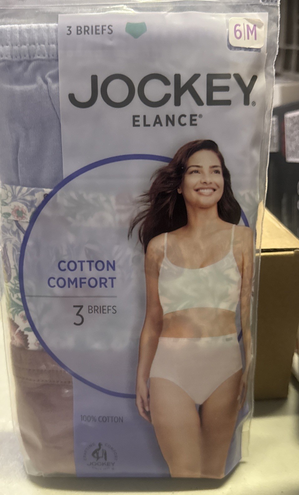 3 pack JOCKEY Elance Sz 6 M, 100% Cotton, Soft Comfort
