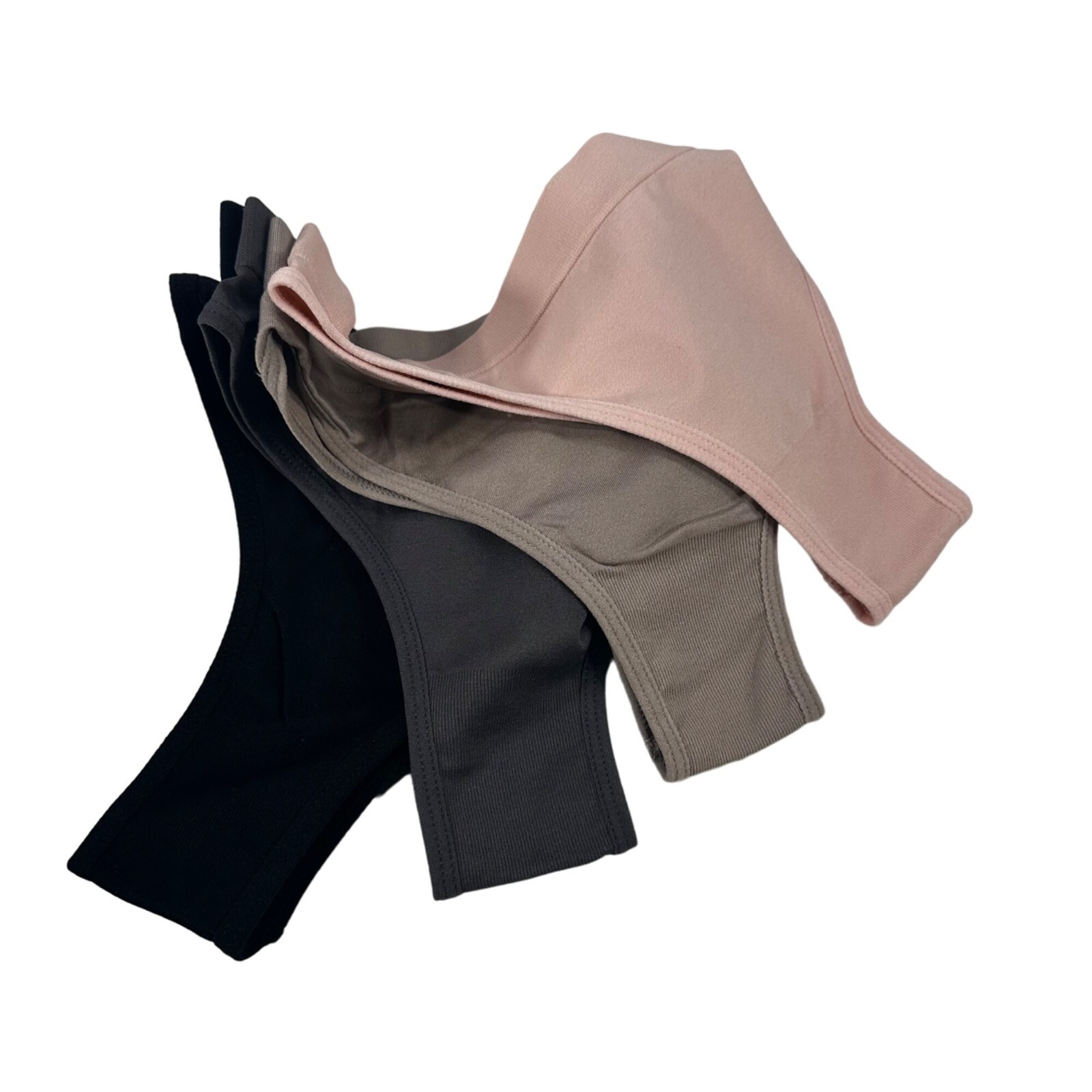 Lot OF Four Icy Hot Women’s Size Medium Panty Tanga Black Gray Beige Pink New