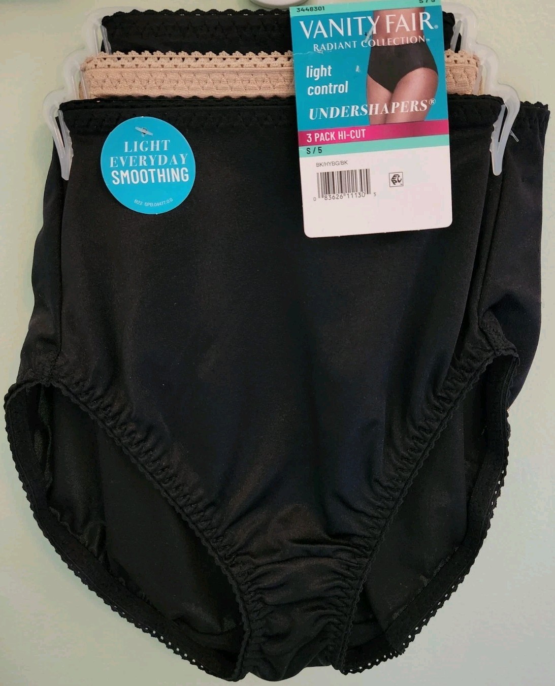 Vanity Fair Women’s SMALL 5 Hi-Cut Light Control Undershapers Briefs Panties