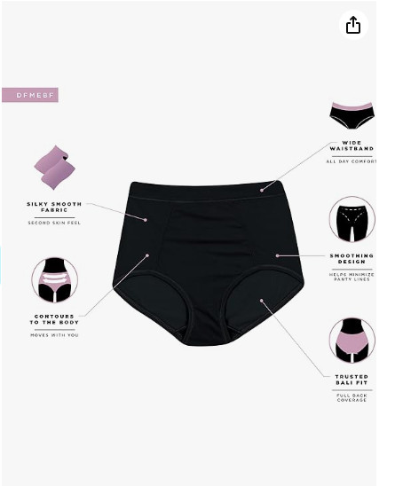 BALI ONE SMOOTHING ULTRA LIGHT 3-PACK BRIEFS SIZE 7/LARGE NEW/TAGS STYLE DFMEB3
