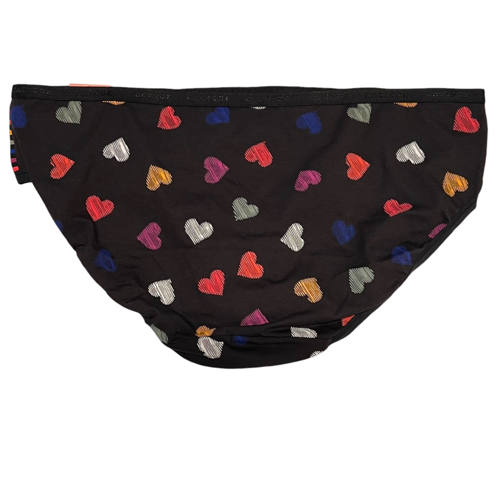 NWT LANE BRYANT Hipster Pantie Sz14/16-18/20 Black Hearts Stripes Jersey