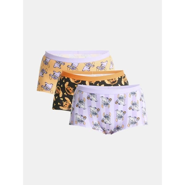 Disney Stitch Women’s Halloween Boyshort Panties, 3-Pack medium