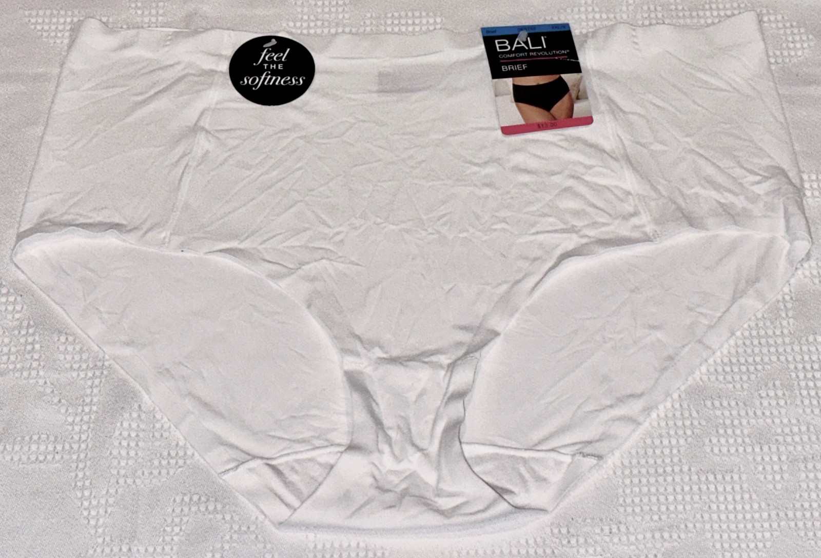 BALI Comfort Revolution Soft Touch White Brief Panty NEW Womens Sz M 6