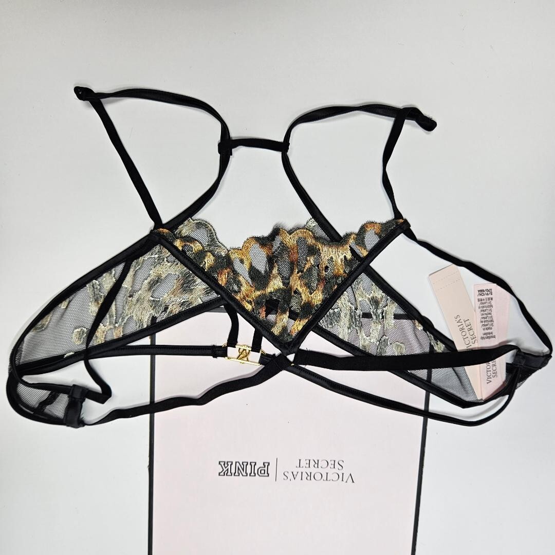 Victoria’s Secret NWT crotchless leopard embroidery Brazillian panty