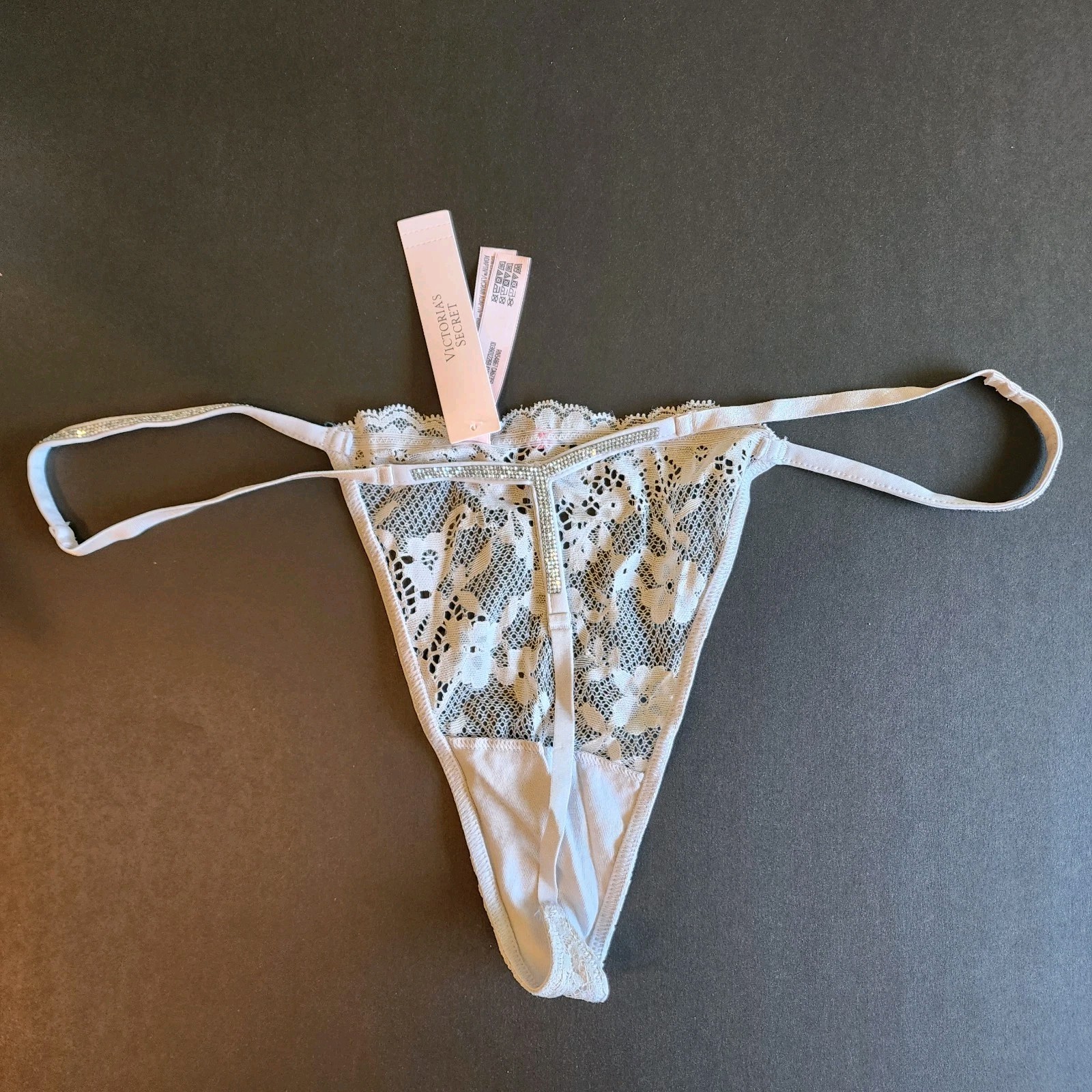 Victoria’s Secret Dream Angels V-string NWT Lace Size XL Gray