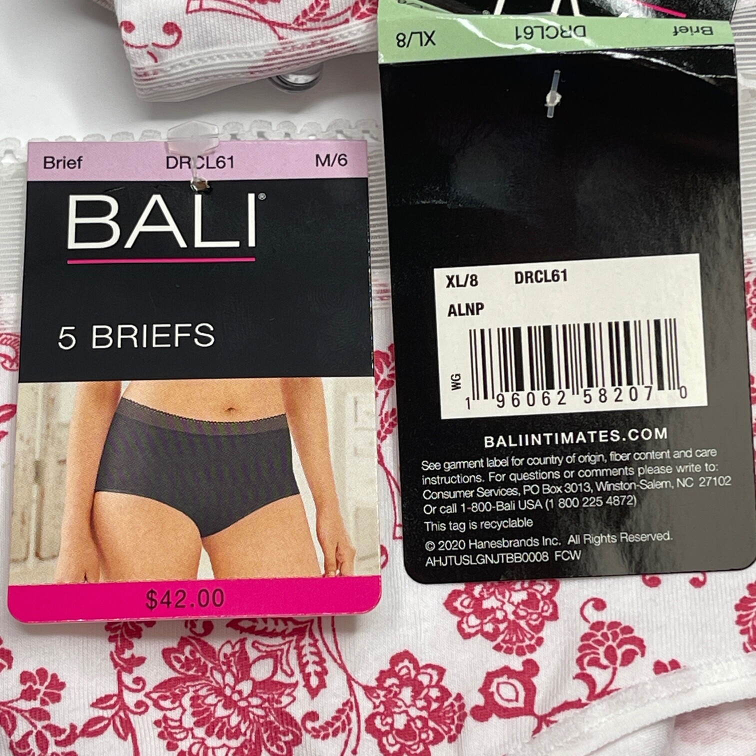 Bali Brief Panties 5 Pair Cotton Stretch Underwear Tan Pink Mesh Band DRCL61 ‘