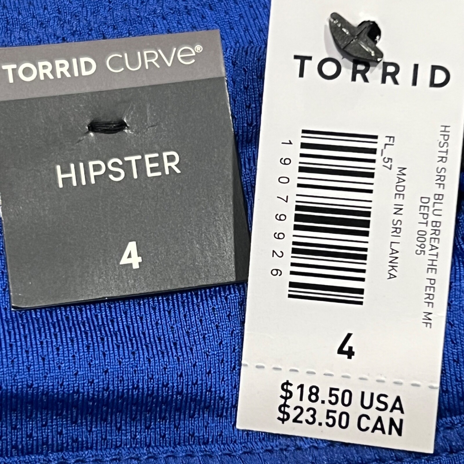 NWT TORRID Hipster Pantie Sz 00X-3X-4X Royal Blue