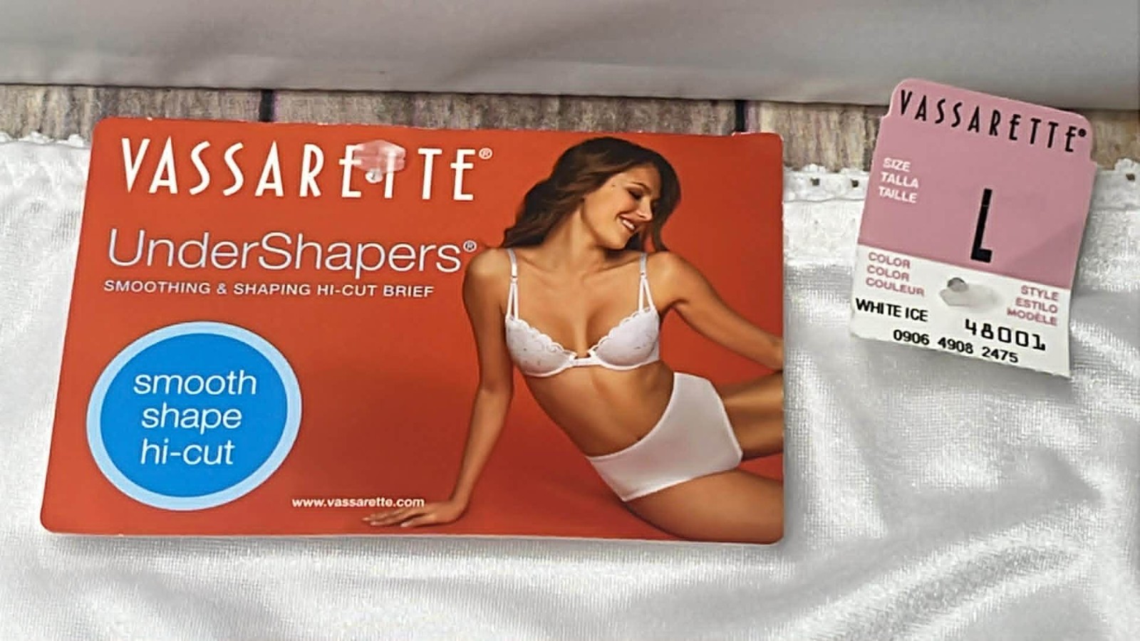 NEW NOS Vassarette Undershapers Women’s LARGE Hi Cut Brief Panty 48001 Lot of 2