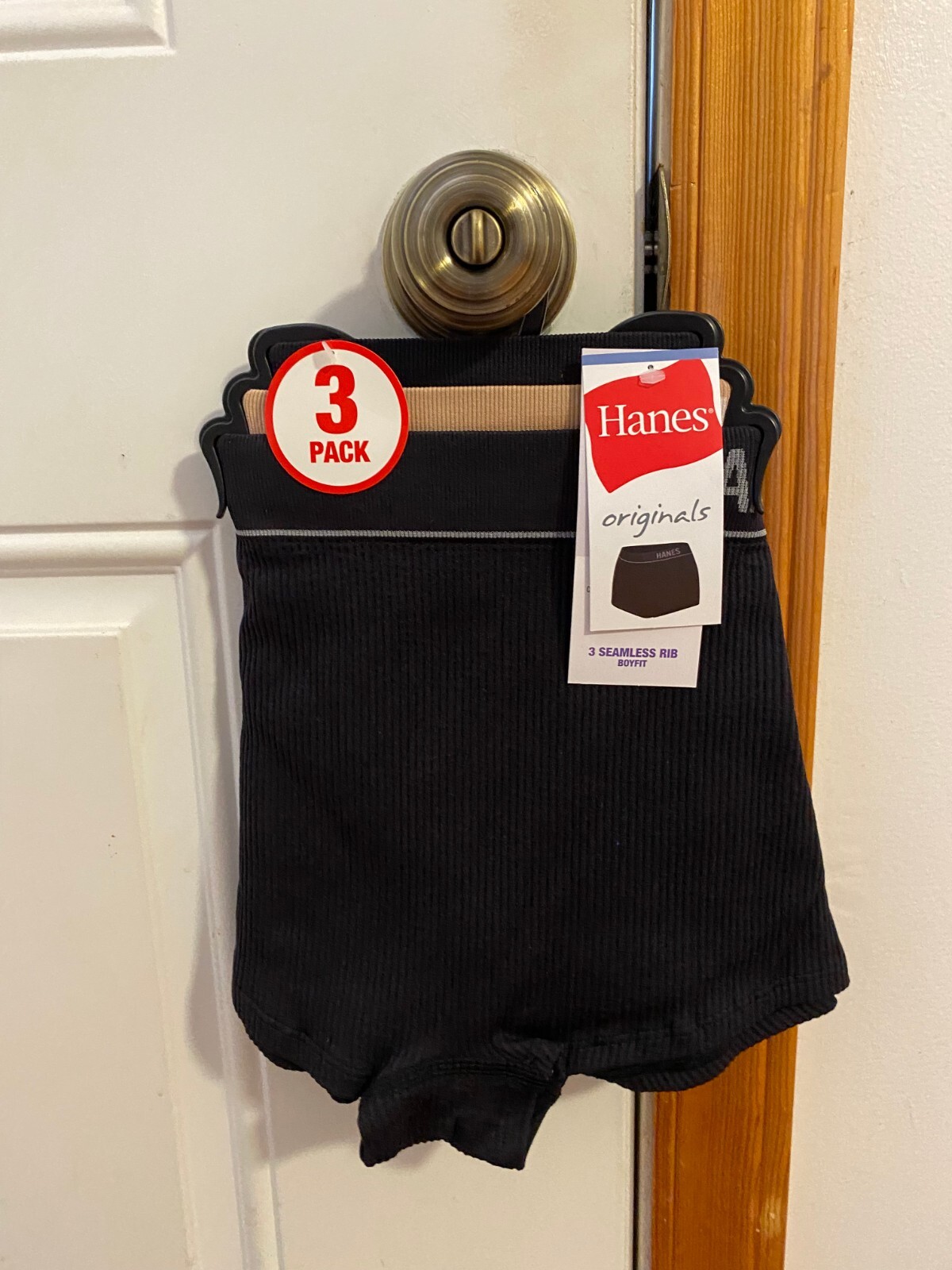 NEW WOMEN’S SIZE MEDIUM HANES ORIGINALS SEAMLESS RIB BOYFIT UNDERWEAR 3-PACK