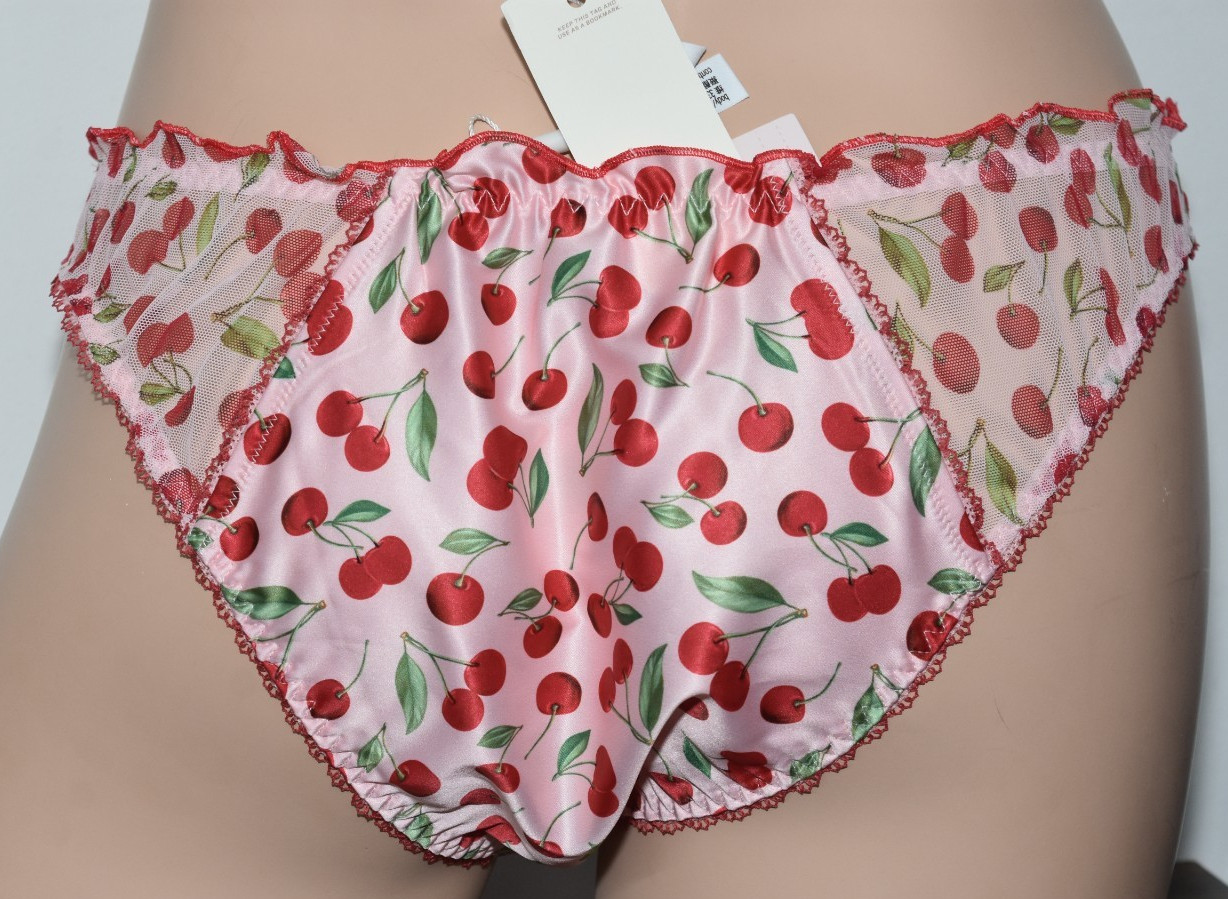 NWT for Love & Lemons Victoria’s Secret Pink Cherry Dangle Bikini Panty M Medium
