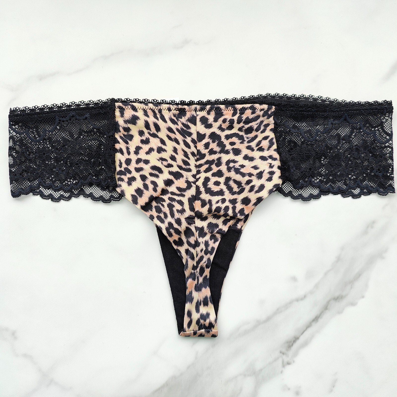 INC International Concepts Satin Micro Thong Panty Cheetah SZ S/M
