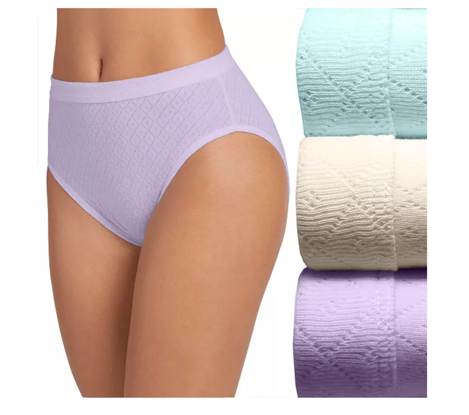 Women Jockey Underwear 3-Pack french Cut (VIOLET VEIL ASST) Breathe Comfort