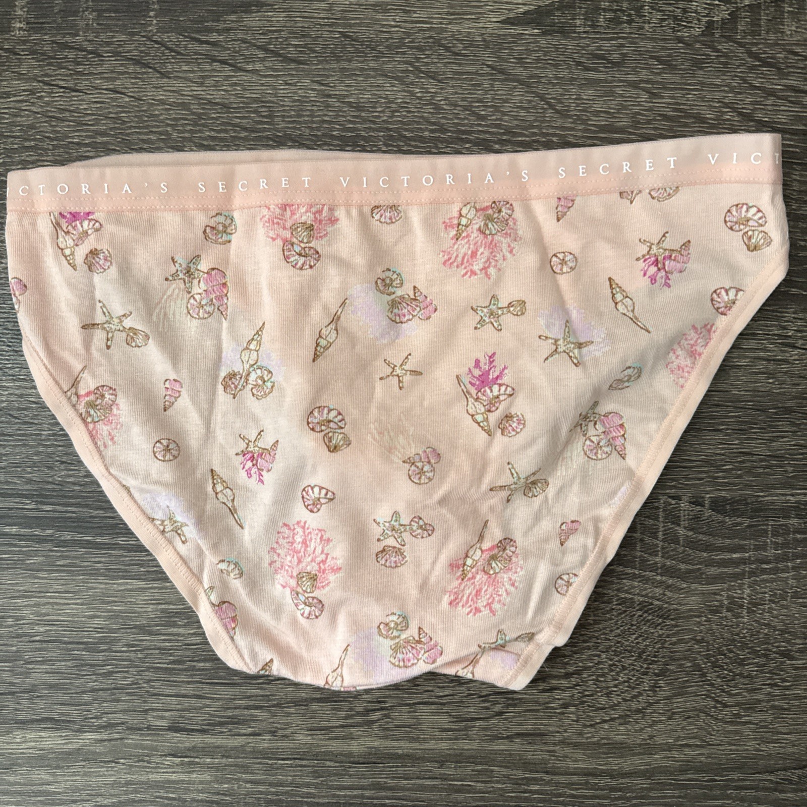 Victoria’s Secret Xs Peach, Seashells, Cotton Bikini Panties