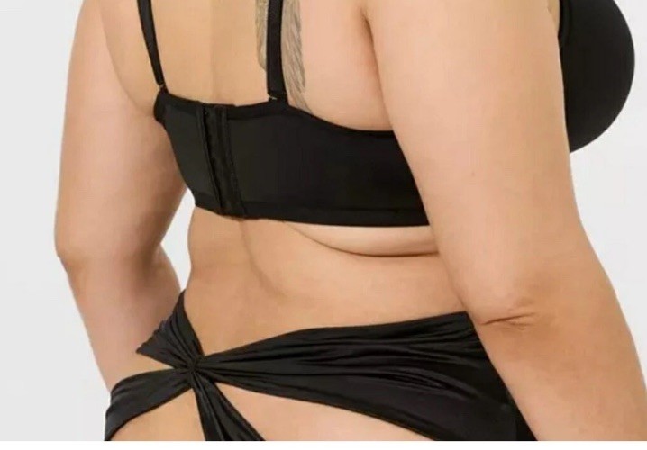 Torrid Shine Black Satin Open Back & Gusset Cheeky Panty Size 1 1X 14-16 NEW