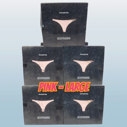 EXPRESS INTIMATES COTTON SPANDEX THONG PANTY PINK SIZE LARGE BOXED LOT OF 5