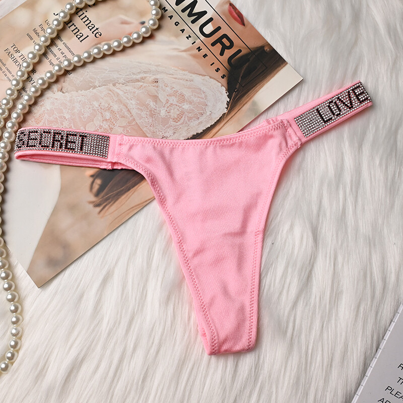 Pack Of 5 Sexy Womens Satin Panties Thong G string Brief Glitter Strap Underwear
