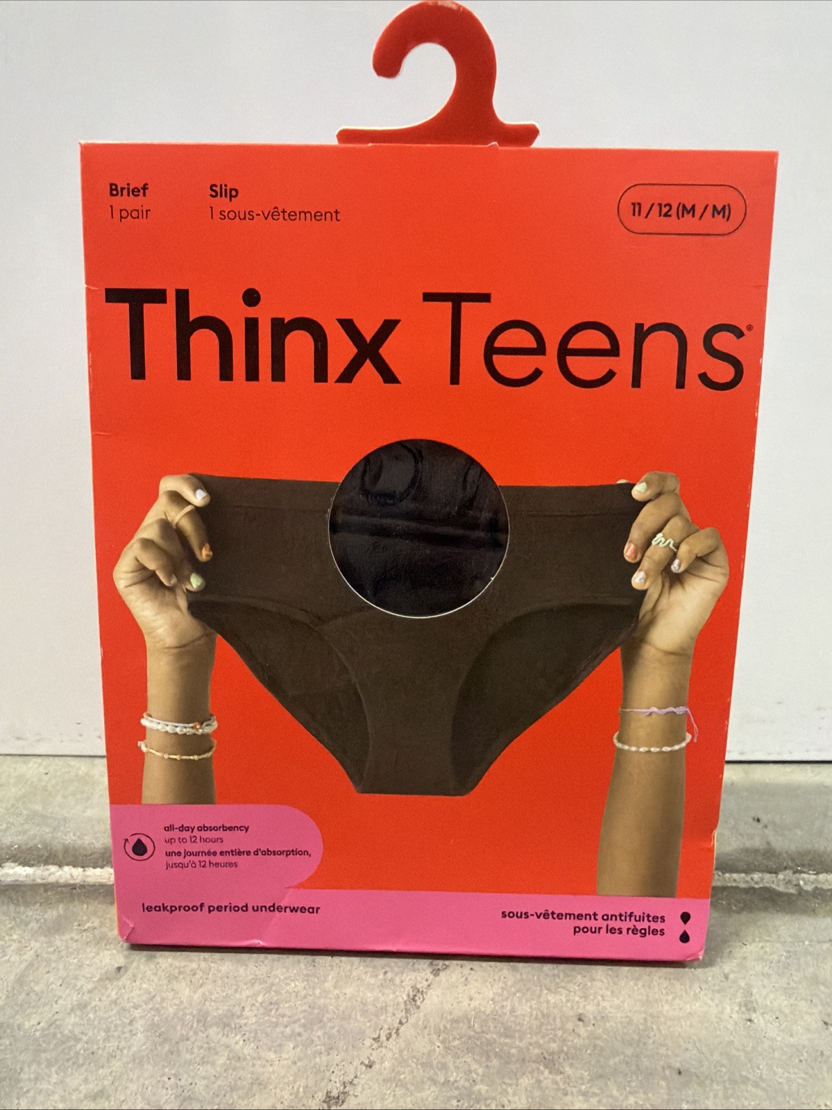 *3 PACK* Thinx Teens Briefs Leakproof Period Underwear, Size M/11-12
