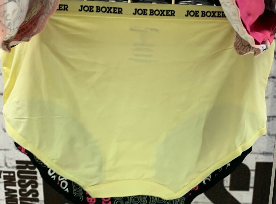 Joe Boxer Plus 1X Assorted Logo Elastic Waistband Tag Free Hipster Panties-5Pk