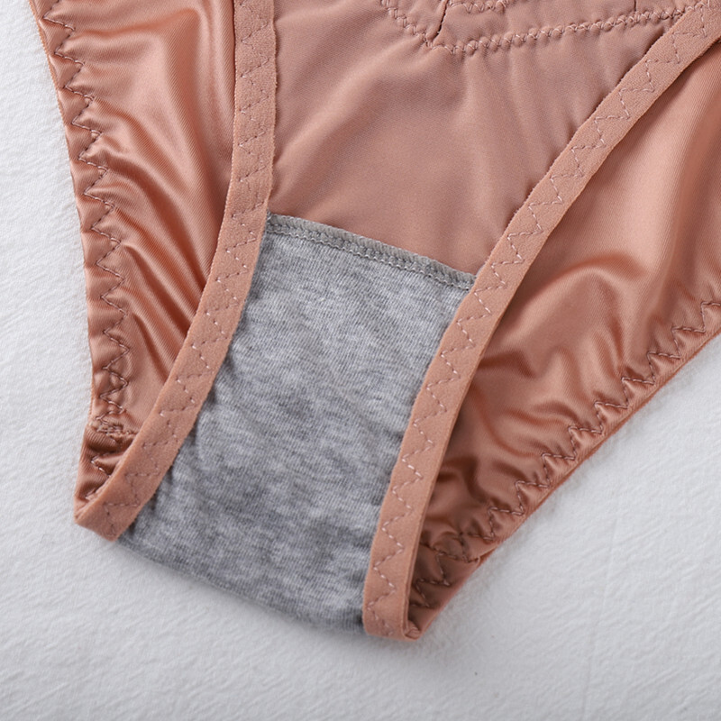 5PCS/LOT Sexy Womens Silky Satin Panties Briefs Ladies Underpants Lingeries Pack