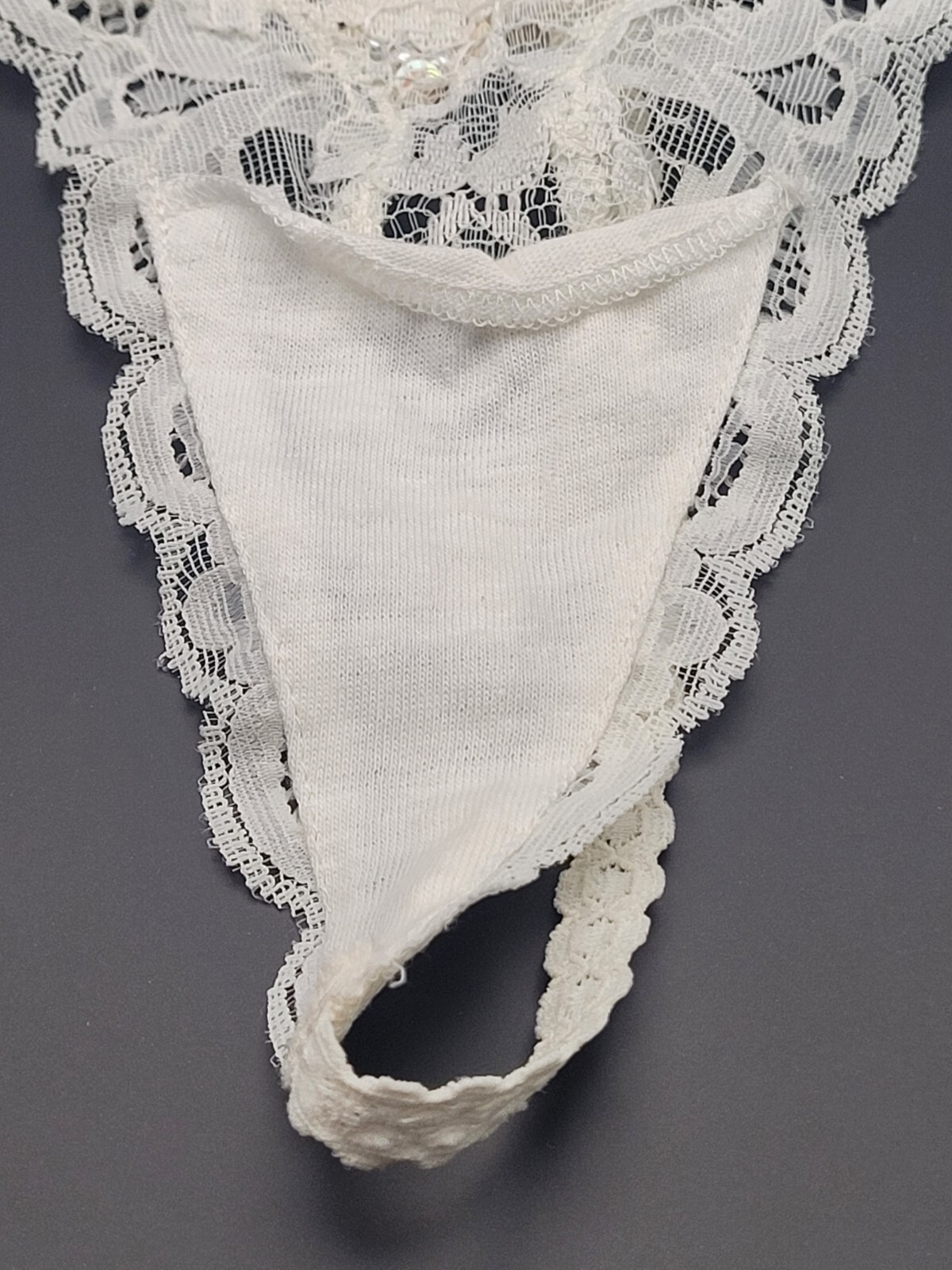 Vtg M/L Victoria’s Secret 80’s 90’s T-String / Thong Panties String Beaded Ivory