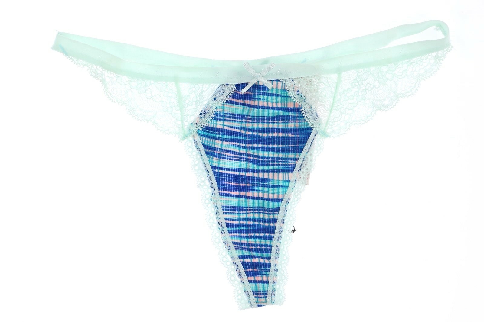 H.Dew 159951 Women’s Sexy Floral Lacey Flirty Light Blue Jessi Thong Size Small