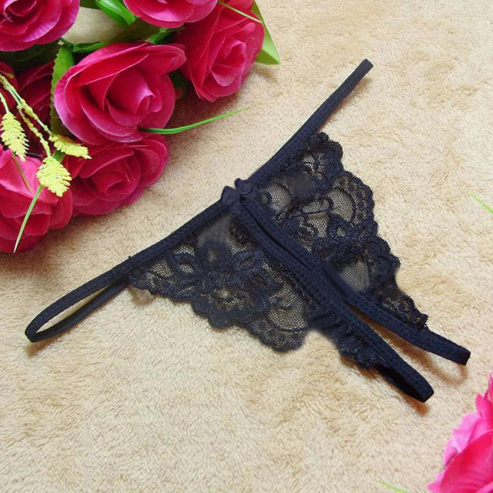 Low Rise Thong Panties Lace Seamless Soft Stretch Minimal Underwear 3PCS