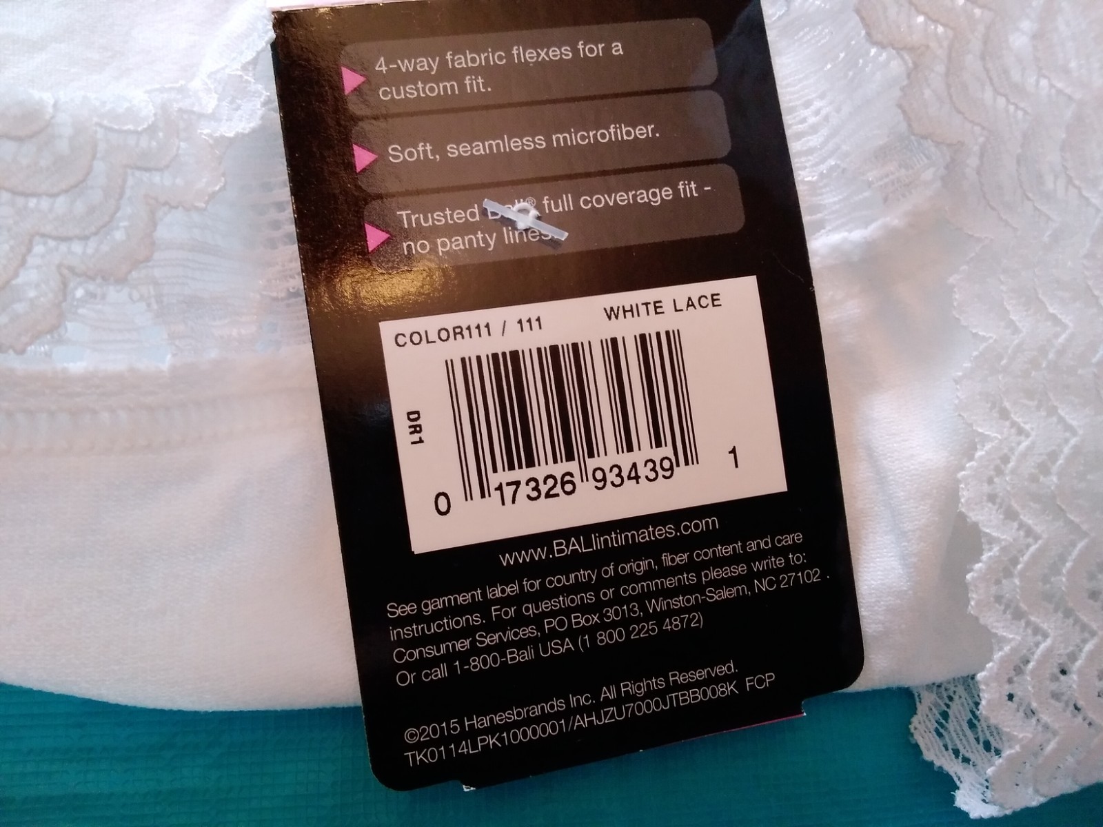 NEW Bali Comfort Revolution Bali Briefs White Lace Style 803J SZ 10/11