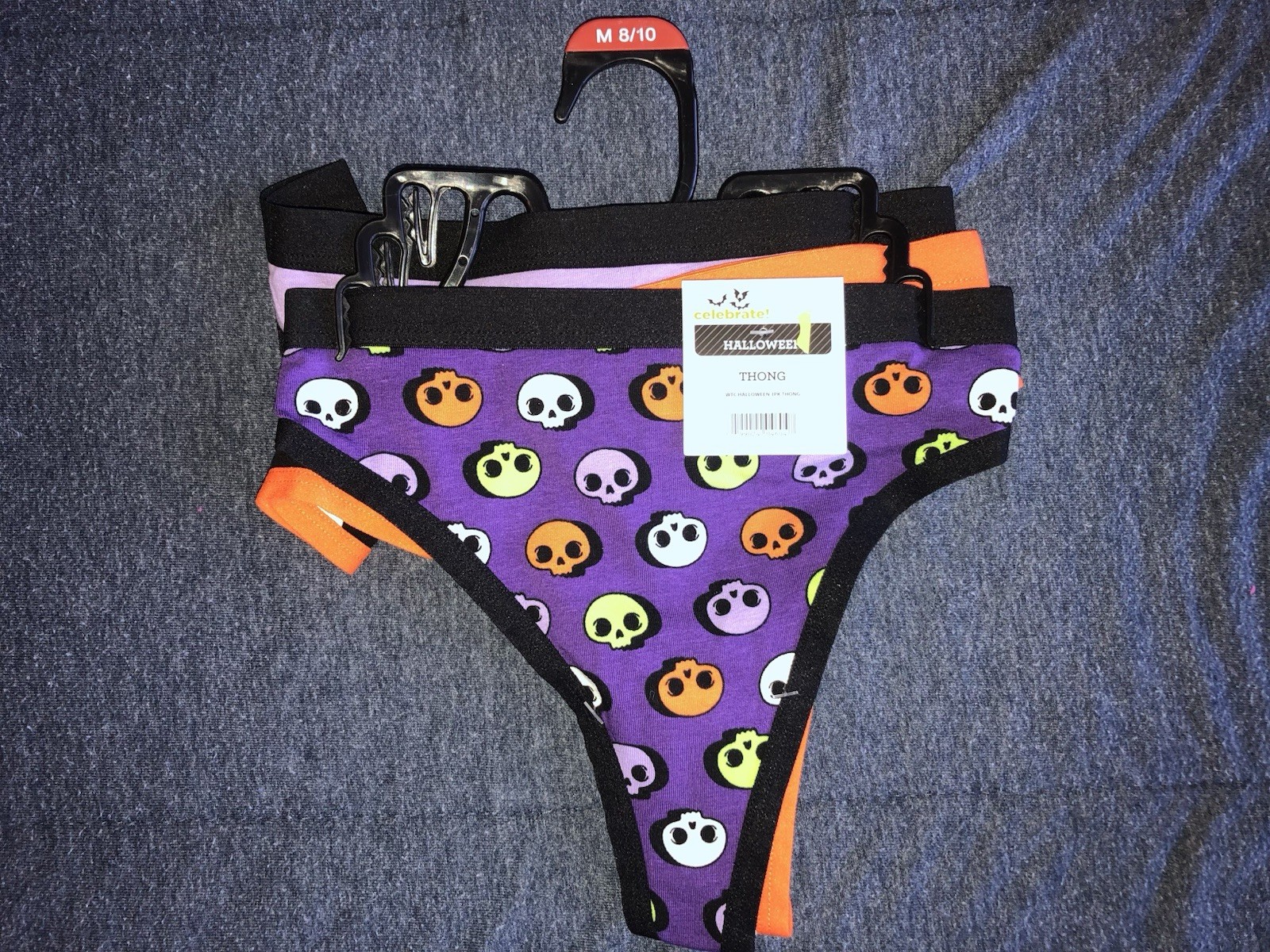 NWT Halloween Thongs 3 Pack Size Medium Cotton Very Sexy Fun Panties NEW