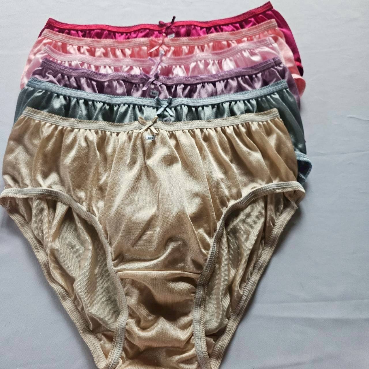 6 Bikini Women Comfort Premium Nylon Silky Soft Smooth Briefs Hip38″-42″ Size XL