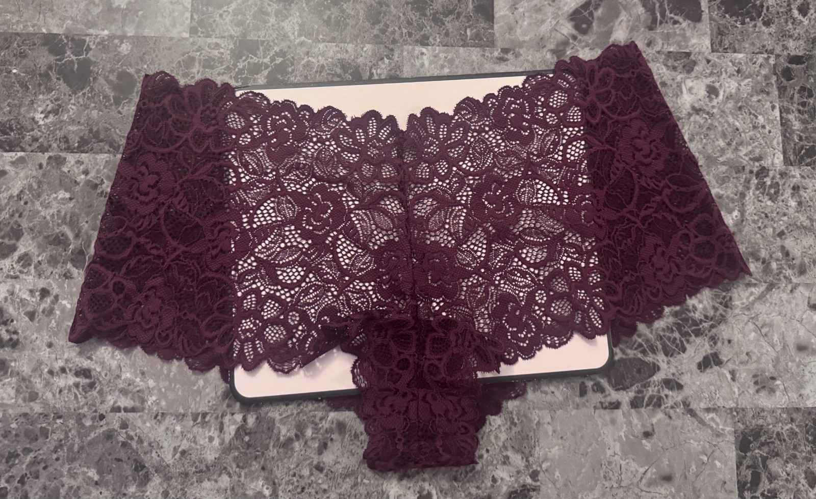 NWT VICTORIA’S SECRET DREAM ANGELS S MAROON FLORAL LACE SHORTIE BOYSHORT PANTIES