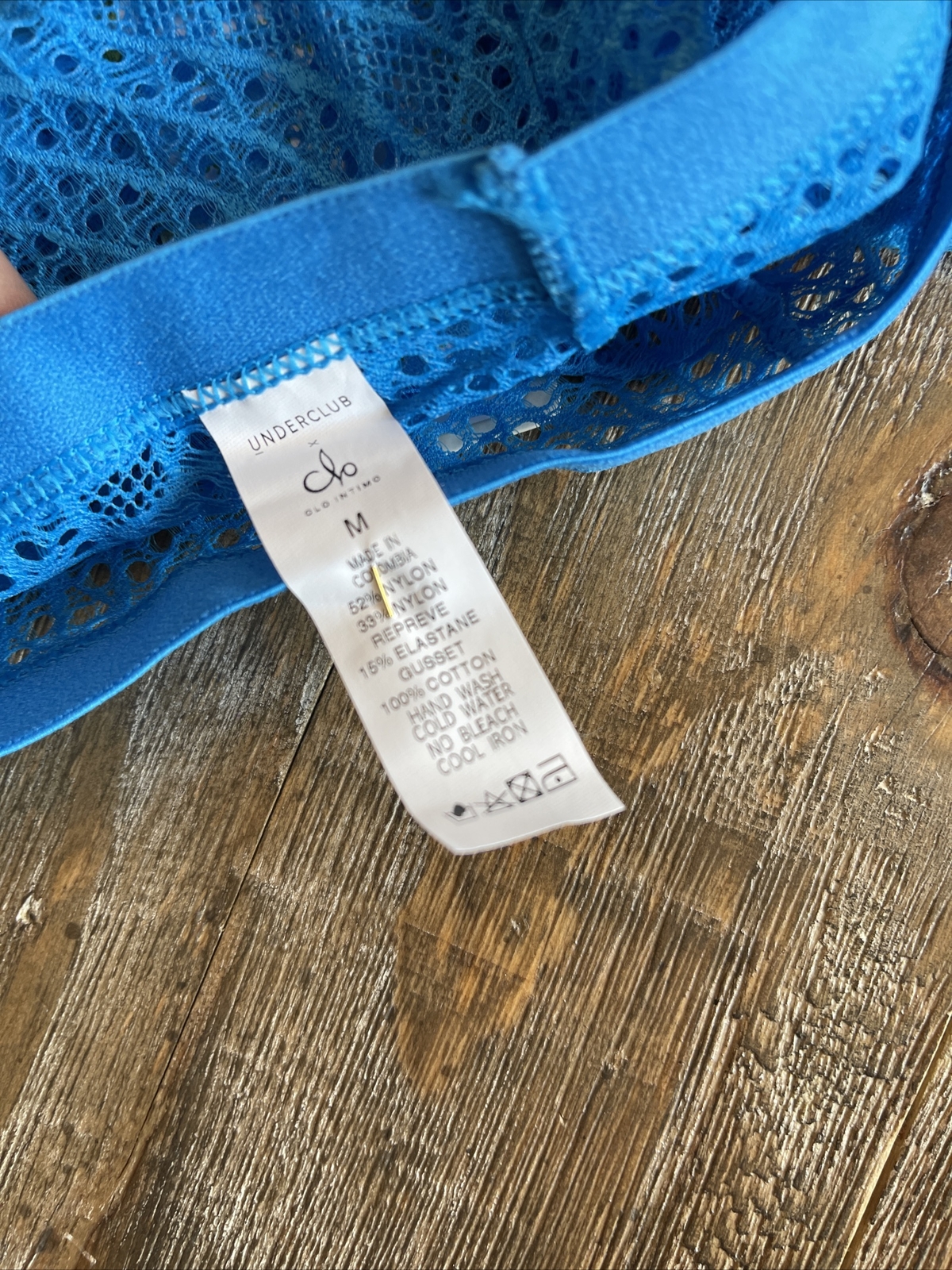 Clo Intimo Repreve Lace Thong 2 pack NEW Blue Size Medium NEW