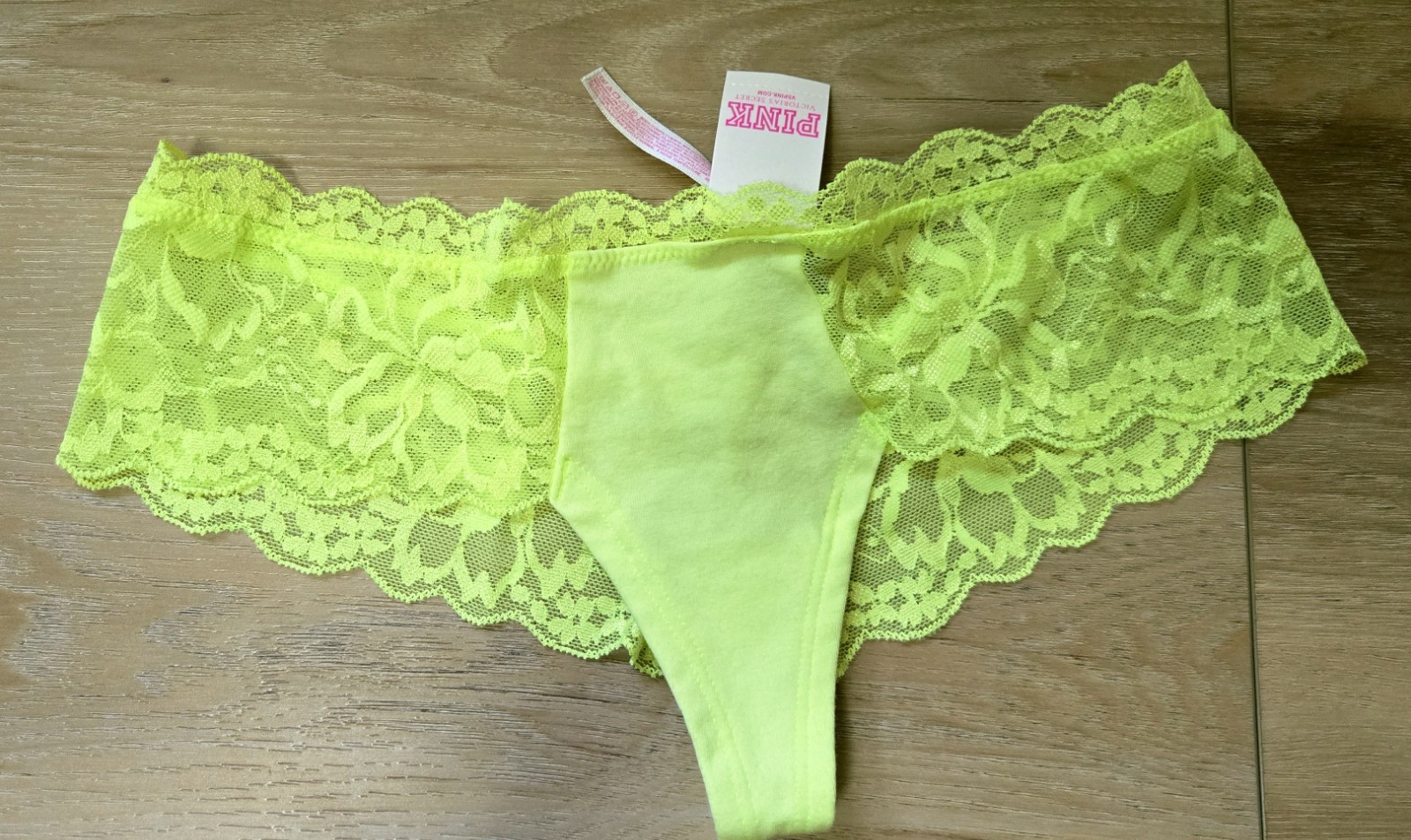 NWT Vintage Victoria’s Secret PINK Cotton Lace Extra Low Cheekster Panties XS