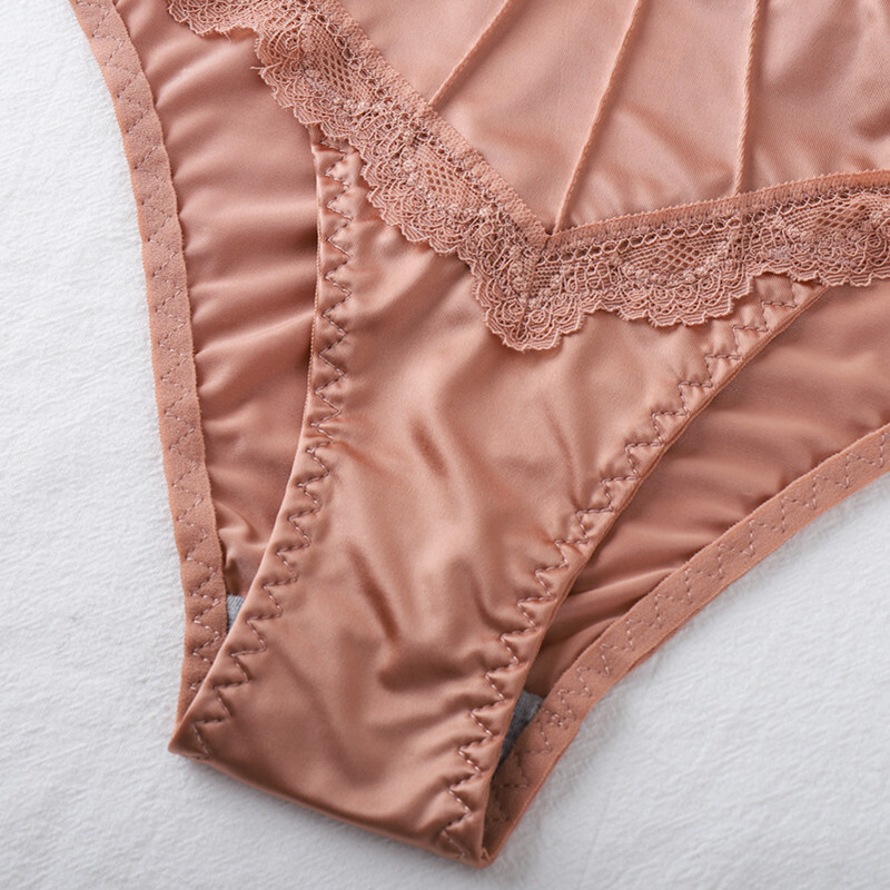 5PCS/LOT Sexy Womens Silky Satin Panties Briefs Ladies Underpants Lingeries Pack