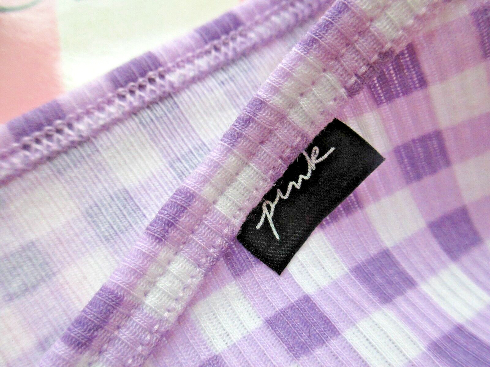 VICTORIA’S SECRET PINK Cotton Cheekster Cheeky Panty 2XL Purple Gingham VS NWT