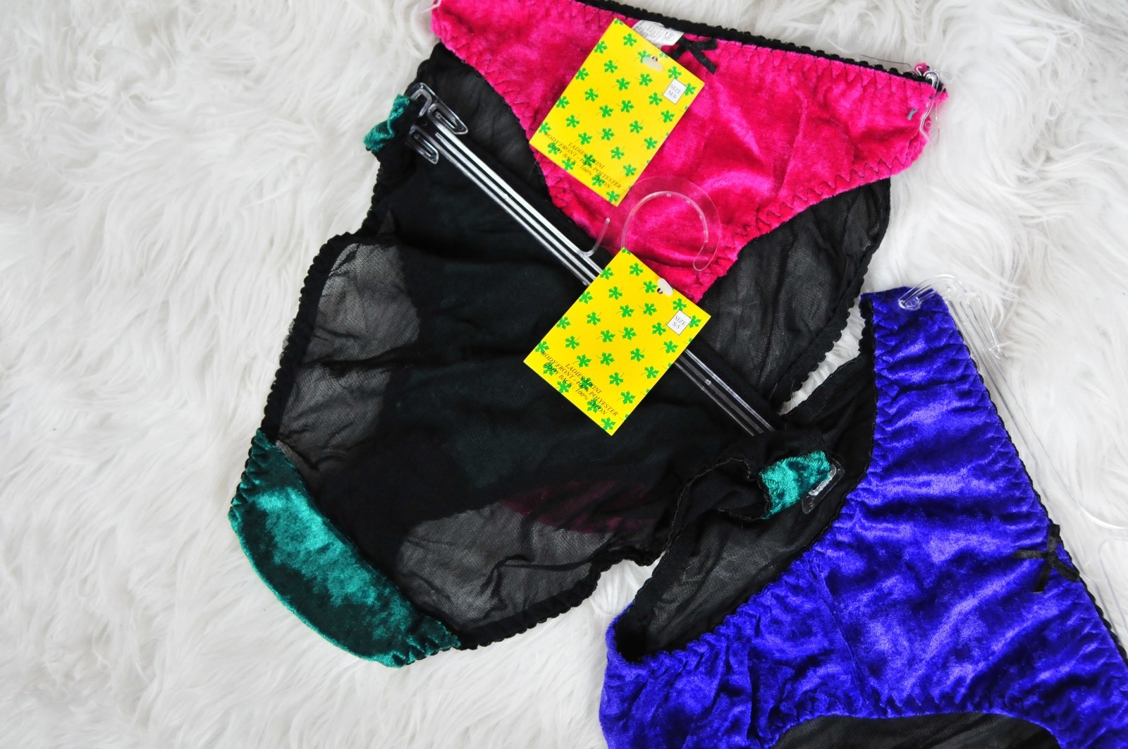 Mesh back VELVET blue Pink Purple Green full panties Knickers S M L CHOOSE!