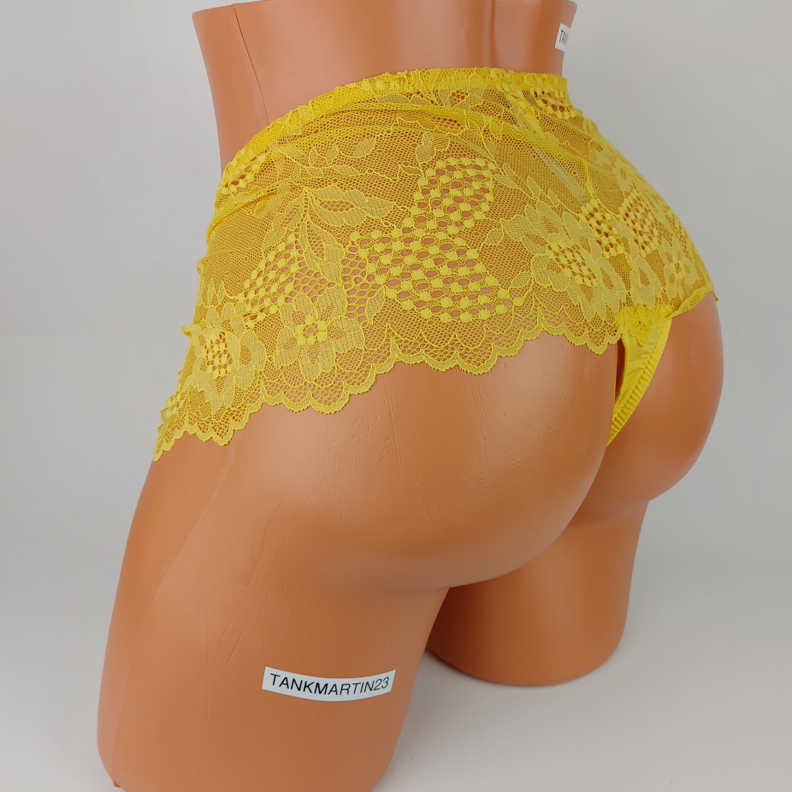 Lane Bryant Cacique Wide Side Thong Hook & Eye Plus Panties W/ Lace Yellow 18/20