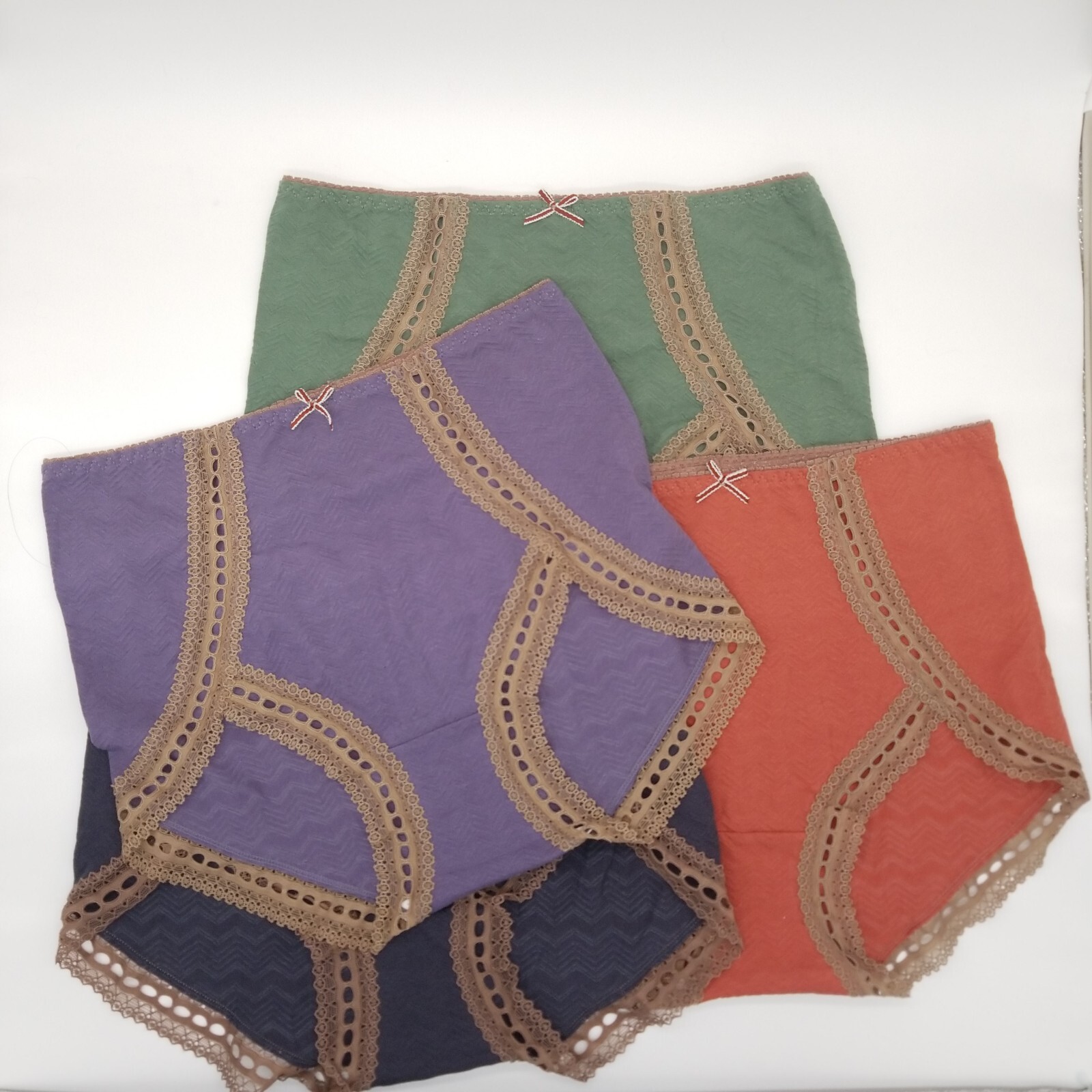 4 Cotton Lace Underwear Panties Multicolor Retro Colors Style