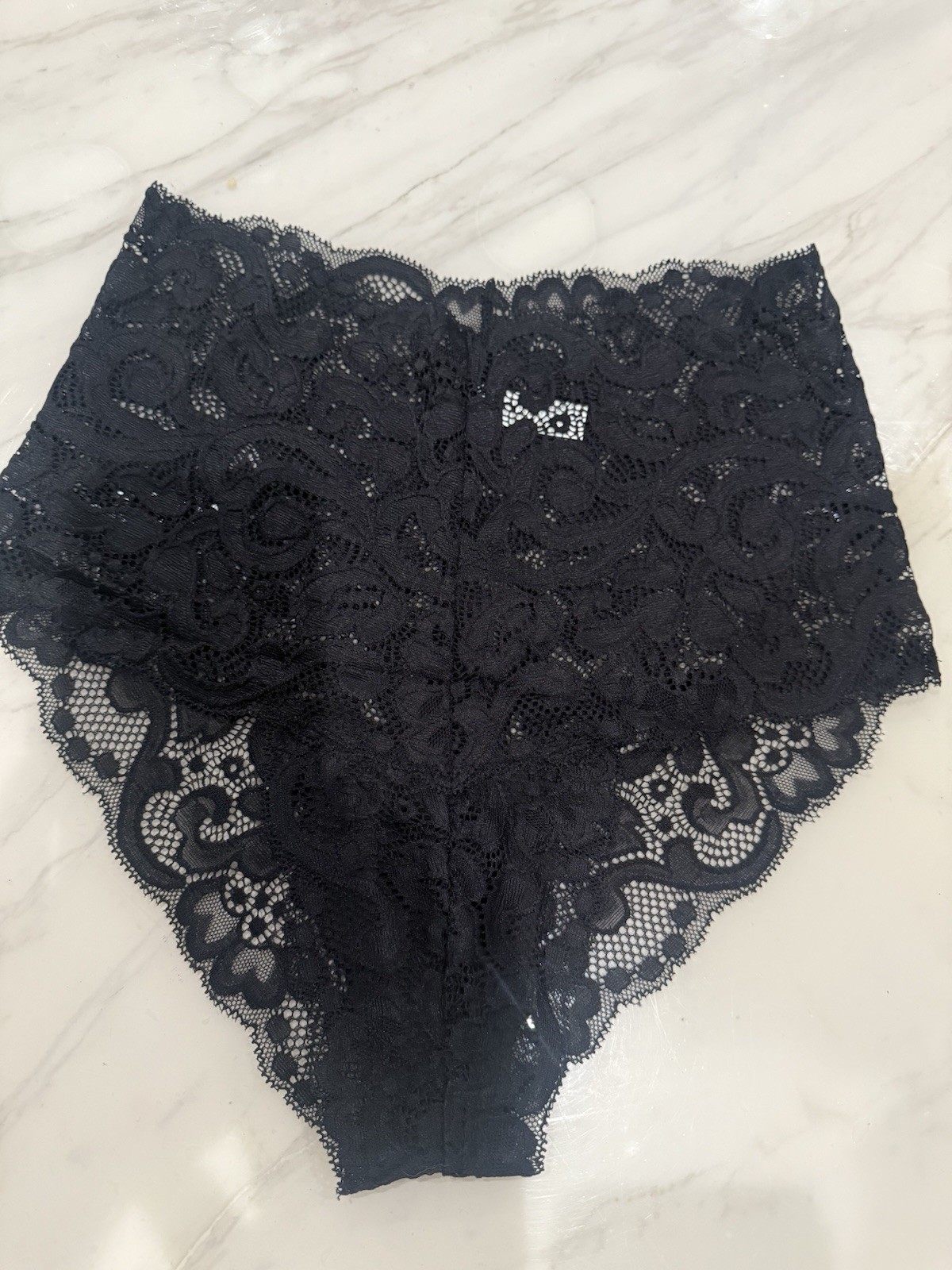 Nwt High Waist Floral Lace Sexy Thong Panty S Black…#440