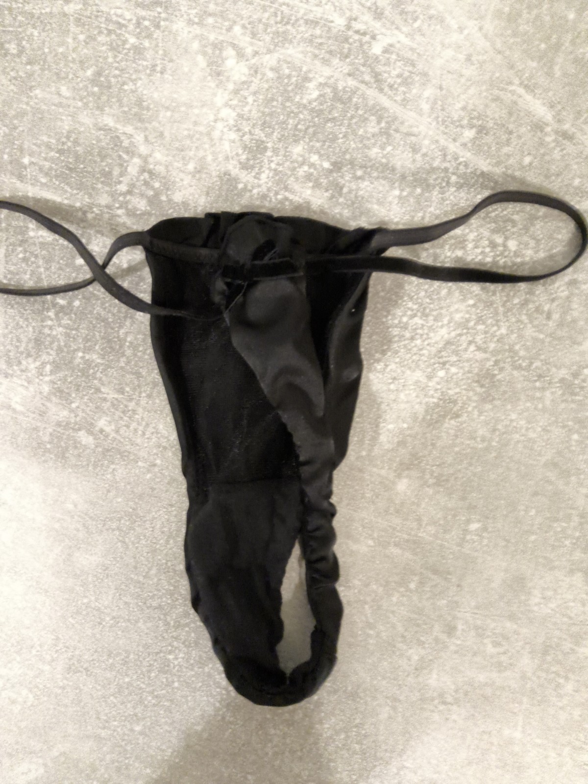 BNWOT Ann Summers Black Satin & Diamonte Trinket Thong Size 8-10