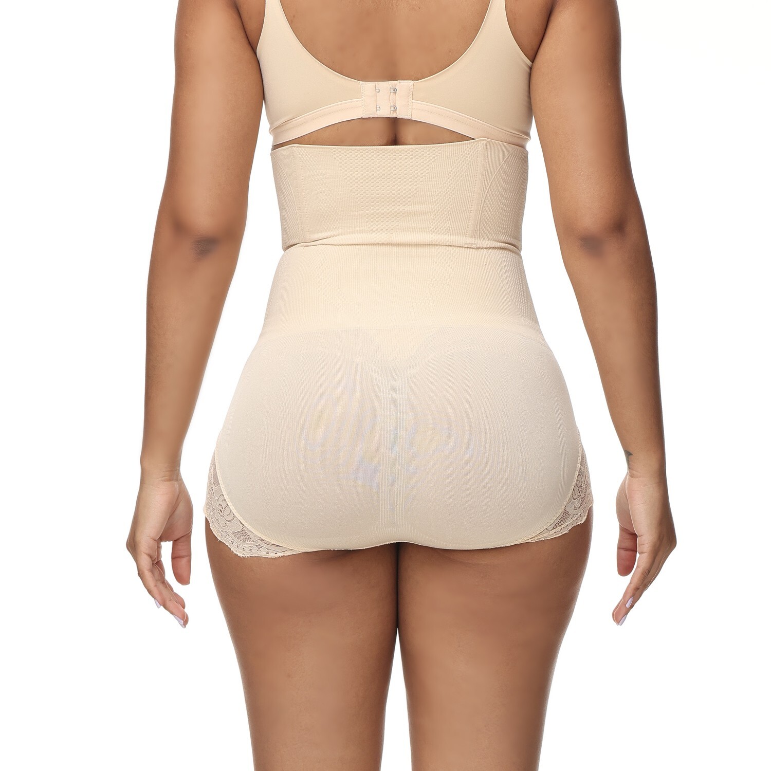 Women High Waisted Tummy Control Panties Butt Lifting Underwear Lace Shapewear