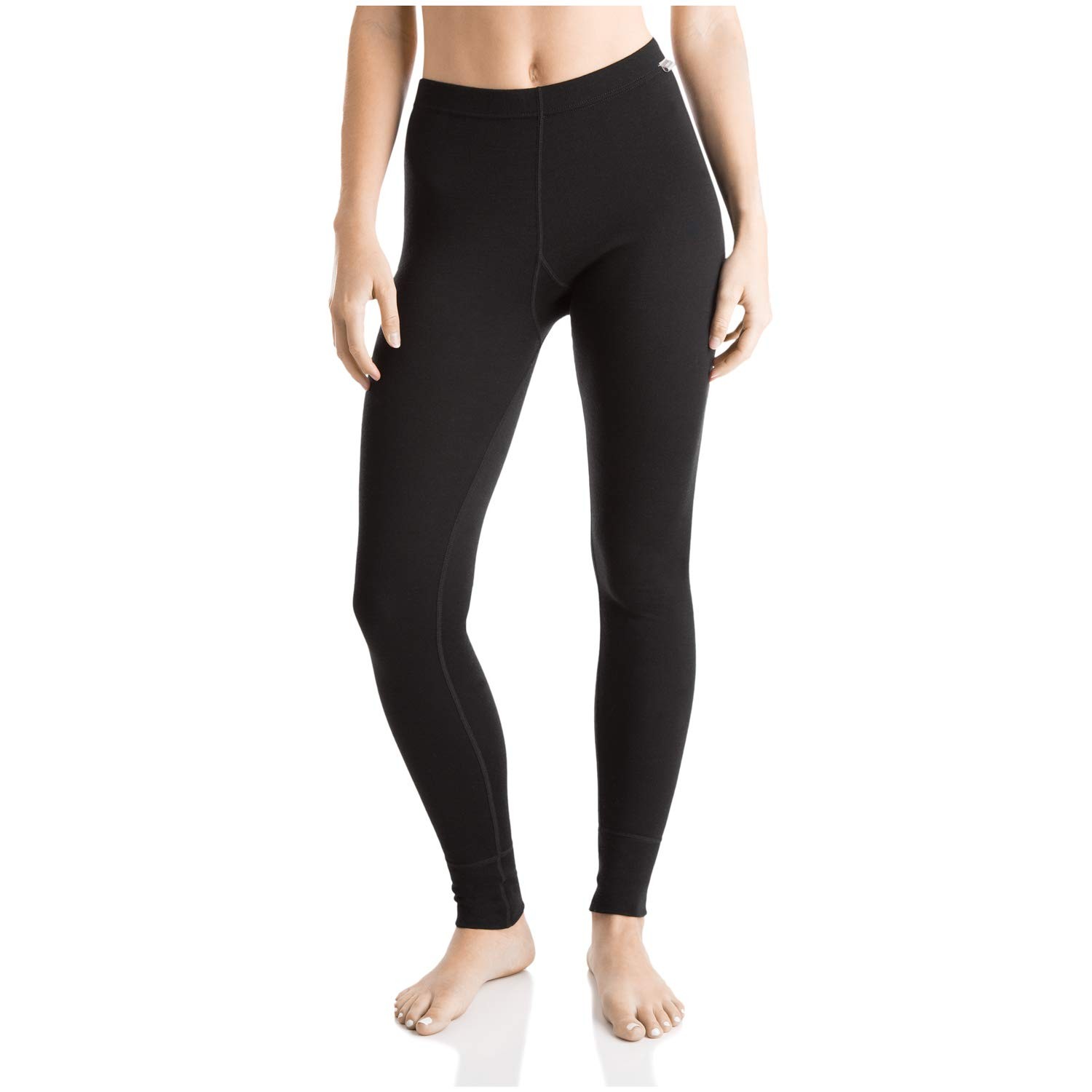 Womens 100% Merino Wool Base Layer Thermal Pants Black