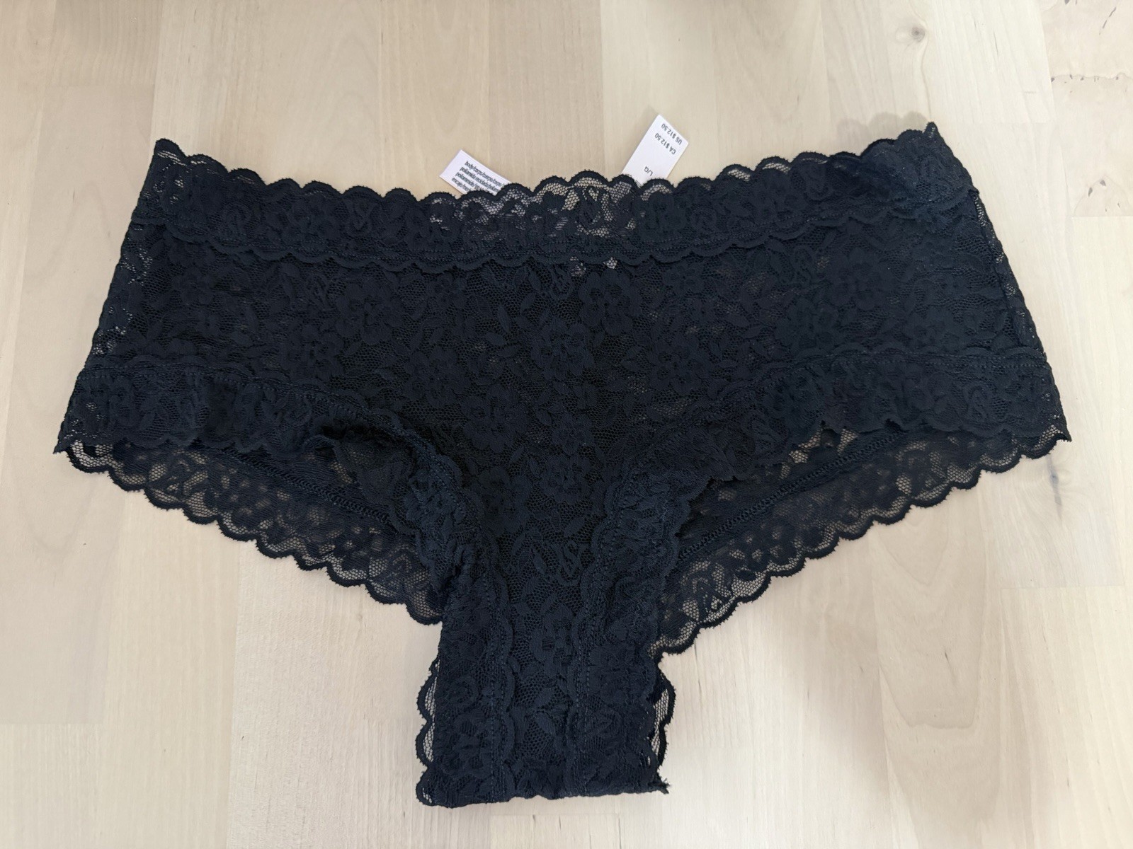 Victoria’s Secret The Lacie BLACK Lace Cheeky Panty (LARGE) — NEW with tags!