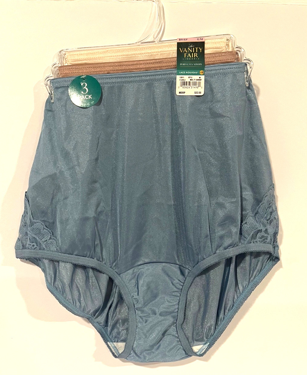 Vanity Fair brief panties 3 pair Perfectly Yours Lace Nouveau size 6/M