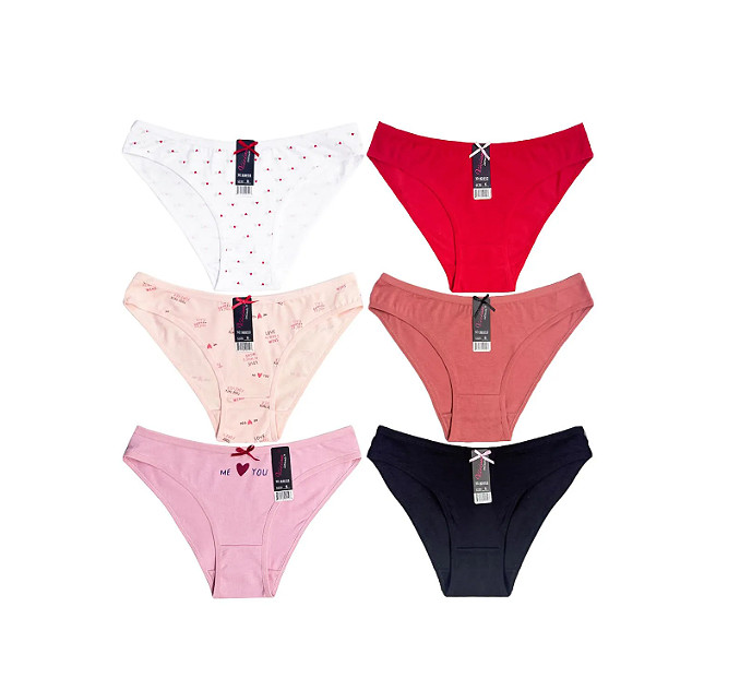 Women’s Love Hearts Bikini Multicolor Classic Sexy Stretch Cotton Briefs 12 Pack